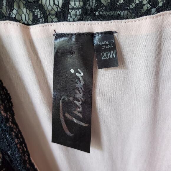 Trixxi Plus Black Lace Dress 20W Sleeveless Feminine Party Cocktail Romantic - Picture 10 of 13